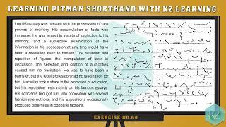 Exercise No.64 @ 60 WPM - Pitman Shorthand Dictation - KZ Learning #shorthand