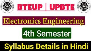 Bteup Electronics Engineering 4th Semester Syllabus | Bteup Even Semester Syllabus - Studycoach91