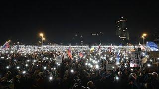 Tens of thousands protest across Slovakia against PM Robert Fico's stance on Russia