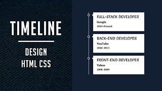 Design a Vertical Timeline Using Only Html And CSS | Simple Timeline design html css