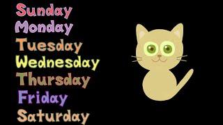 Days of the Week Spelling w/ Cute Dancing Kitten - The Kids' Picture Show (Fun & Educational)