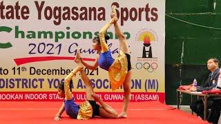 Artistic Pair Yoga by Harshita and Bhaswati From Tezpur #bhargabyoga