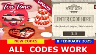 *NEW CODES* [VALENTINES UPDATE] Tea Time || ROBLOX Dessert Buffet | ALL CODES | 02/08/2025