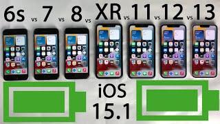 iPhone 13 vs 12 vs 11 vs XR vs 8 vs 7 vs 6s BATTERY Test on iOS 15.1