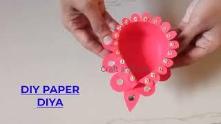 Paper Diya Making for Diwali |Diwali decoration  ideas at home |paper diya making |DIY Diya |