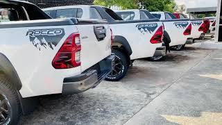 2020 2021 TOYOTA HILUX REVO ROCCO DOUBLE CABIN PEARL WHITE EMOTIONAL RED COLOR LINE UP AT SAM MOTORS