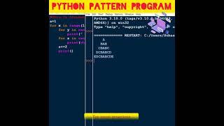 #python 53 To Print Alphabet Pattern Program In Python | Computer Programming | #shorts #python