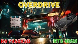 4K Native + DLSS Cyberpunk 2077 New Overdrive Path Tracing Benchmarked with R9 7950X3D + RTX 4090