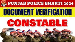 CONSTABLE PUNJAB POLICE BHARTI 2024 / DOCUMENT VERIFICATION DATES UPDATE / BIG ANOUNCEMENT