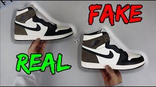 REAL VS FAKE! NIKE AIR JORDAN 1 DARK MOCHA COMPARISON!