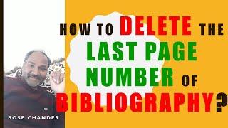 Remove Page Number from BIBLIOGRAPHY  II  Tekshare