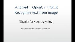 How to recognize text from image with Android OpenCv OCR ?