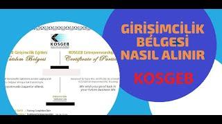 Kosgeb Girişimcilik Sertifikası Nasıl Alınır?