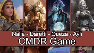 Nalia de'Arnise vs Daretti vs Queza vs Ayli EDH / CMDR game play for Magic: The Gathering