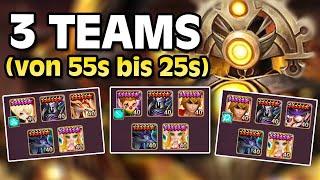 BIS ZU 25 SEKUNDEN SCHNELL! | 3 Teams im Eisernen Dungeon Abyss Hard | Summoners War Deutsch