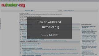 AdBack Tutorial: How to deactivate your adblocker on rutracker.org?