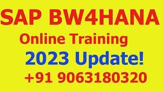 SAP BW4HANA Training Videos for beginners SAP BW Training Call +91 9063180320