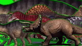 All Dinosaurs In The World Stampede From Meteor Green Screen