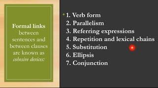 Formal Links/Cohesive Devices in Discourse Analysis|Substitution,Repetition,Lexical Chain,Verb Forms