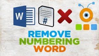 How to Remove Numbering from Some Pages in Word