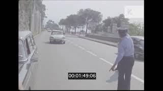 1970s France, POV Driving, Pulled Over By Police Road Block, 35mm