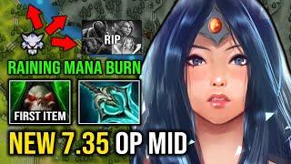 WTF 1st Item Vladmir's Offering Solo Mid Mirana Brutal Disperser Raining Mana Burn Hit Dota 2