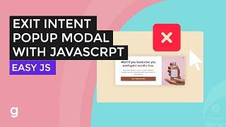 Exit Intent Pop-Up with JavaScript | EASY