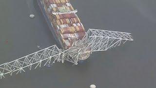 Key Bridge in Baltimore Collapse - Ship Losing Power before impact 03.26.2024