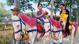 PUTRI ARIANI ⁉️ Naik Kuda Putih Unicorn, Naik Delman Istimewa, Funny Horse Riding, Lagu Naik Delman