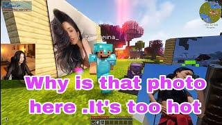 "Valkyrae's reaction on her Insta only photos in  Abe's Minecraft Server" 