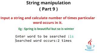 find frequency of a particular word in a sentence | Part 9 | String manipulation | Code eureka