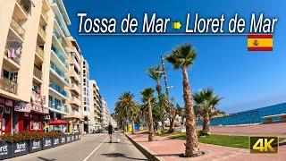 Driving from Tossa de Mar to Lloret de Mar on the Costa Brava in Spain