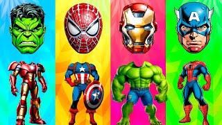 TEBAK GAMBAR | DRAGON vs  SUPERHEROES‍️ Dancing Hulk Spider Man Iron Man