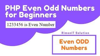 "Even Odd Number" PHP Program "RimonIT Solution"