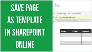 How to Create Page Templates in SharePoint Online  | SharePoint Page Templating