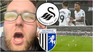 Swansea City 3-1 Gillingham | CRAZY RED CARD, 3 GOALS & THROUGH TO THE NEXT ROUND! | Match Vlog #123