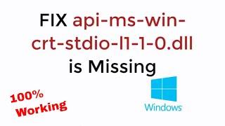 FIX api-ms-win-crt-stdio-l1-1-0.dll is Missing From Your Computer in Windows 8/10