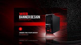 How To Design Professional Website Banner - Adobe Photoshop Tutorial