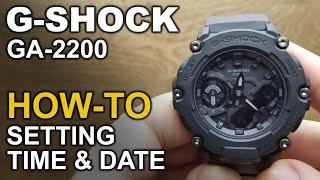 Gshock GA 2200 - Setting time and date tutorial on module 5674