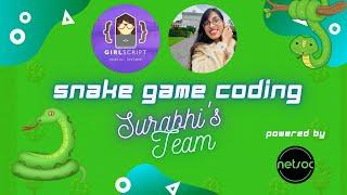 GirlScript Ireland Gaming Booster | Snake Game Coding Session 