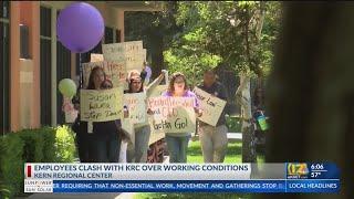 Workers at Kern Regional Center protest 'heinous' work conditions, call for more transparency