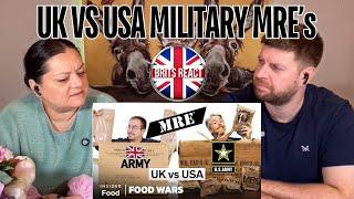 BRITS REACT | US vs UK Military MREs - Food Wars  | BLIND REACTION