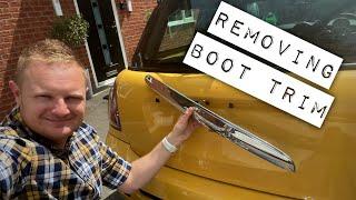 How To: Mini R56 How to remove the boot trunk handle trim chrome rear hatch release 2007-2013