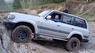 Toyota Land Cruiser 80 - проверка блокировок в карьере / checking blockages on a quarry