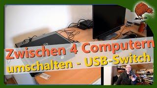 Zwischen 4 Computern umschalten - USB-Switch von Delock