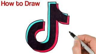 How to Draw Tik Tok Logo Easy for Beginners