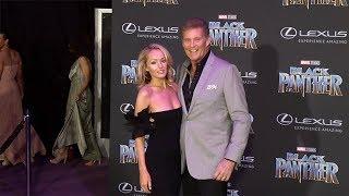 David Hasselhoff and Hayley Roberts "Black Panther" World Premiere Purple Carpet