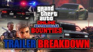 GTA Online Bottom Dollar Bounties DLC Trailer BREAKDOWN! (NEW Police Cars, Property, and More)