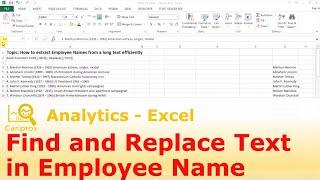 Excel for HR: Find and Replace Text in Employee Name