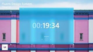 New Windows Fluent Design System Designed with Adobe Experience Design - Timer Page - Speedart